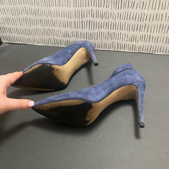 Nine West - Women’s Blue Suede High Heel Pump with Zipper Detail - Size 8 - Picture 7 of 8